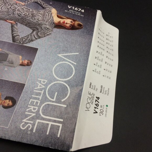 Vogue 1674 Bodycon Dress Pattern Uncut 14 16 18 20 22 Off Shoulder Criss Cross - Picture 2 of 11